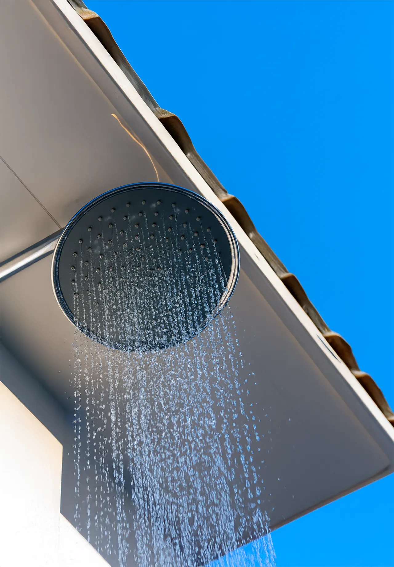 Water running from a festival shower